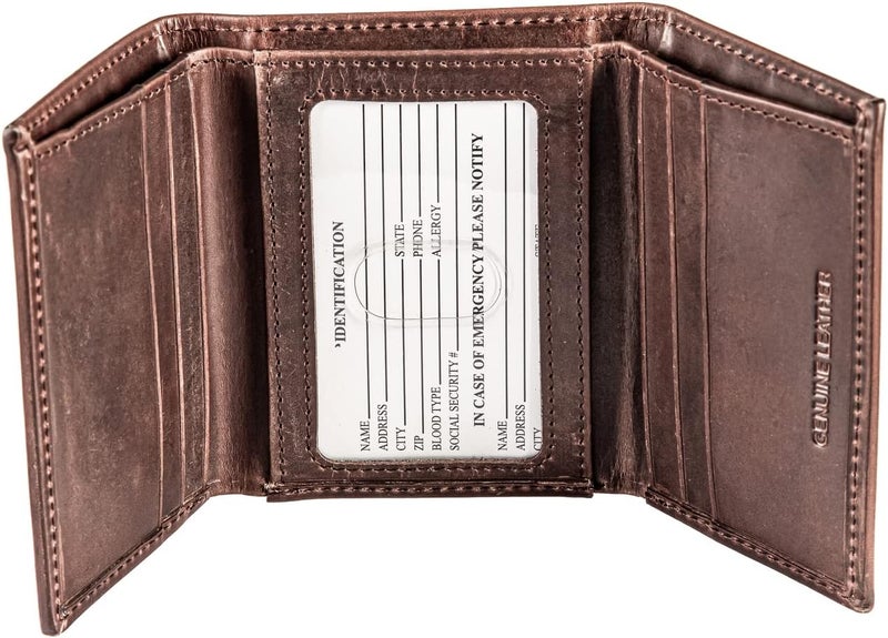 EVERGREEN Team Sports America NFL Las Vegas Raiders Brown Wallet | Tri-Fold | Officially Licensed Stamped Logo | Made of Leather | Money and Card Organizer | Gift Box Included - Image 2